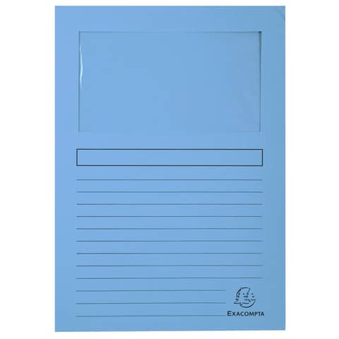 Cartelline con finestra Exacompta Forever® A4 cartoncino 120 g/m² azzurro conf. da 100 - 50106E